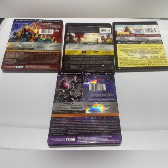 Marvel Bundle UV HDR Blu-Ray, DVD, & Digital Code Combo Packs. Includes 4 - Picture 2 of 6
